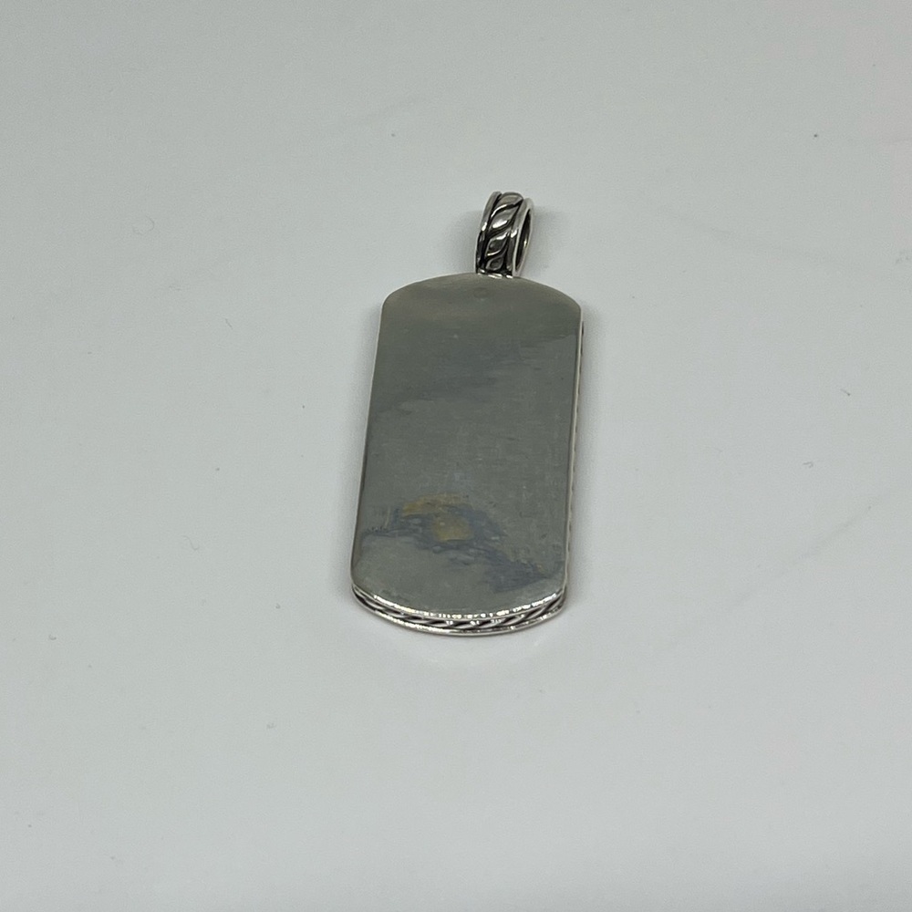 David Yurman dog tag pendent with black diamonds - Picture 5 of 7
